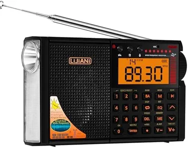 V3.3 VER Shortwave Radio AIR/VHF/AM/FM/SW/Weather Bands Transistor with Bluetooth/TF Card/Flashlight,Key Backlight, Digital Record, Alarm Clock,Sleep Timer,Powered by AA & LI Battery,Type-C/ANT Jack