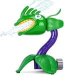 Dazmers Dragon Head Kids Sprinklers for Outside - Fun Water Jets Toy for Lawn or Garden - Water Sprinkler Toy for Large Areas - Backyard Activities for Family - Green - 12.6 x 2.8 inch