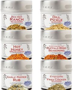 All American Wing Seasoning Set | Authentic Small Batch Seasoning Mixes For Chicken Wings, Buffalo Wings, Boneless Wings, Chicken Tenders, Tendies, Air Fryer Favorites | 6 Gourmet All Natural Spice Blends | Hand Packed, Non GMO | Sustainably Sourced, Made in USA | Artisanal Spice Blends, Marinades, and Rubs | Gustus Vitae | #205