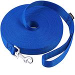 AMAGOOD Dog/Puppy Obedience Recall Training Agility Lead-15 ft 20 ft 30 ft 50 ft Long Leash-for Dog Training,Tie Out,Play,Safety,Camping (15 feet, Blue)