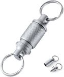 1pc Titanium Alloy Quick Release Swivel Keychain, Detachable Keychain Rotatable Heavy Duty Car Key Holder Clip with Stainless Steel Key Rings Accessory for Bag Purse Belt