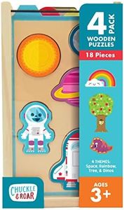 Chuckle & Roar Educational Wooden Puzzle 4 Pack