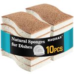 10PCS Natural Sponges for Dishes - Biodegradable Sponges Kitchen Eco Friendly Dish Sponge Non-Scratch Sponges for Cleaning Kitchen