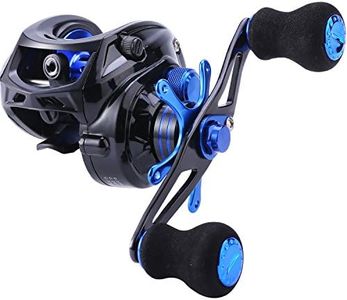 Sougayilang Baitcasting Mulinello da pesca 7.0:1 Gear - Basso Profilo in Fibra di Carbonio Drag 9+1 Cuscinetto Doppio Freni Magnetici Mulinelli Da Pesca (sinistra)