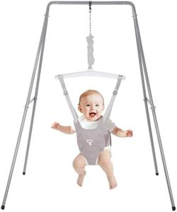 G TALECO GEAR Baby Jumper with Stand, Baby Jumpers and Bouncers, Baby Exerciser Suitable for 6-24 Months, Easy to Assemble & Store Jumper for Baby (Grey)