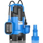 2024 Upgraded 1.5HP Submersible Water Pump - 6300 GPH, Utility Pumpwith Float Switch, Electric Thermoplastic Utility, Portable for Pool, Tub, Garden, Pond, Basement