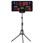 Spolehli LED Scoreboard Digital Multisport Scoreboard with Remote Control Indoor & Outdoor Portable Tabletop Scoreboard for Basketball Volleyball (Scoreboard+tripod)