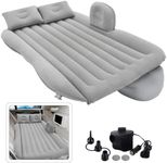 Vivatra Polyvinyl Chloride (Pvc) Multifunctional Inflatable Car Bed Mattress With Two Air Pillows Car Air Pump And Repair Kit Camping Picnic Pool & Beach Universal Fit (Grey)