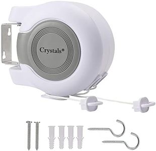 Retractable Washing Line, Clothes Line, Retractable Extendable Wall Mounted Twin Cable Washing Line, Heavy Duty Clothes Line Retractable, Ideal For Outdoor Use - (30m Drying Space)