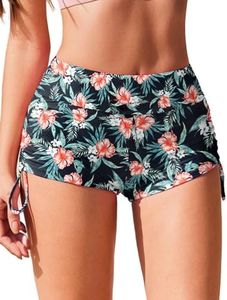 AI'MAGE Short de Bain Femme Bas de Bikini pour la Natation Short de Bikini pour Femme Maillot de Bain Impression de Fleurs L