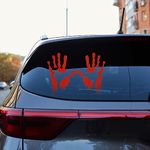 cobee 4 Pcs Red Hand Car Decals, Hand Wave Stickers Waterproof Hand Print Decoration Drip Hand Auto Accessories Compatible with Vehicle Sports Cars Motorcycles Window Headlight Rearview Mirror