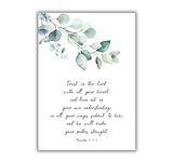 Trust in the Lord Wall Art Proverbs 3 5-6 Bible Verse Quote Christian Botanical Prints UNFRAMED A4, Crafty Cow Design