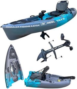 Reel Yaks Raptor Modular Fishing Kayak - Propeller Drive, 9.5ft, 380 lbs Capacity, Cyan Gray - Pedal Fishing Kayaks for Adults & Youth, Sit on Top, Compact Storage, Lightweight, Easy Transport