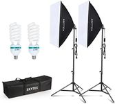 Skytex Softbox Lighting Kit(2Pack), 20x28in Soft Box | 135W 5500K E27 Bulb Continuous Photography Lighting, Photo Studio Lights Equipment for Camera Shooting, Video Recording