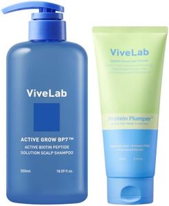 ViveLab Biotin Peptide Shampoo and Protein Plumping Hair Mask Set - Repairing & Hydrating for Dry, Damaged Hair, Sulfate & Paraben Free,Clinically Tested