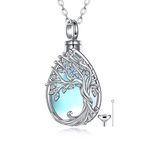 ONEFINITY Tree of Life Urn Necklaces for Ashes 925 Sterling Silver Tree of Life Crystal Cremation Jewelry for Ashes Memory Jewelry for Women Men