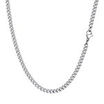 PROSTEEL Stainless Steel Necklace 3mm 20 inch Cuban Link Chain Neck Chain for Men and Women Jewelry