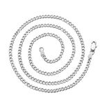 Philip Jones Men's 3mm Stainless Steel 24 Inch Cuban Curb Chain Necklace