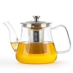 Radiance - Glass Tea Pot with Infuser (976 ml/33oz) Scratch Resistant, Microwave Safe Tea Steeper | Tea pots for Loose Tea, Perfect Tea Maker | Tea Pots for Stove Top | Glass Teapot Gift Set | VAHDAM