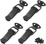 Jiozermi 4 Pack Spring Toggle Latch, 2.8" Length Buckle Latch, 304 Stainless Steel Spring Loaded Toggle Latch Catch for Wooden Case Toolboxes, Black