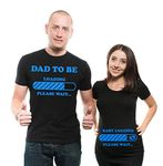 Silk Road Tees Baby Loading Couple Maternity t-Shirts dad to be t-Shirt Men Large - Women Medium Black