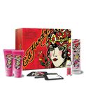 ED HARDY by Christian Audigier Gift Set for WOMEN: EAU DE PARFUM SPRAY 3.4 OZ & SHIMMER BODY LOTION 3 OZ & SHOWER GEL 3 OZ & EAU DE PARFUM SPRAY .25 OZ MINI & LUGGAGE TAG