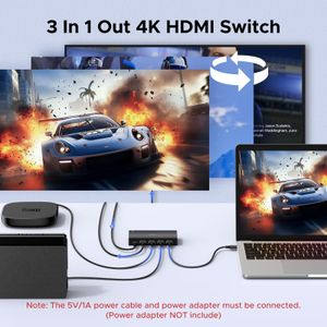 UGREEN 3-in-1 HDMI Switch – 4K UHD Multi-Port Selector