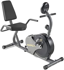 Marcy Magnetic Recumbent Exercise Bike with Adjustable Length and 8 Resistance Levels NS-716R