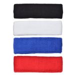 COSMOS ® 4 PCS Different Color Cotton Sports Basketball Headband /Sweatband Head Sweat Band/Brace