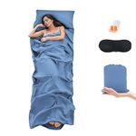 BREENHILL Sleeping Bag Liner, Camping Sheets & Travel Sheet, Hostels & Traveling Adult Sleep Sack for Backpacking, Hotels Lightweight Single & Double Camping Sleeping Bag Liners Blue