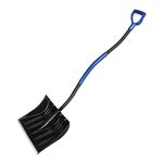 ORIENTOOLS Snow Shovel for Snow Removal with D-Grip, Steel Handle and PP Head with Durable Aluminum Edge Blade, Large Capacity Shovel for Garden Car Camping Outdoor