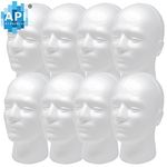 A1 Pacific 8 Count: Male Styrofoam Foam Mannequin Head 11" (8 Count)