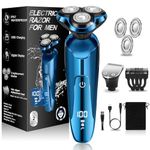 Electric Razor for Men,2024 Men’s Electric Shavers Rotary,LED Display 100% Waterproof Cordless Razor, Wet/Dry Shaving,Electric Shaver for Men Replaceable Blades Portable Travel Razor