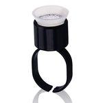 Jafirous 100PCS Portable Tattoo Pigment Ring Cap Microblading Glue Ink Ring Cup Sponge Inside Holder Permanent Makeup Cosmetic Accessories (Black)