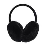 ZLYC Womens Girls Winter Fashion Adjustable Faux Fur EarMuffs Ear Warmers(Furry Black)