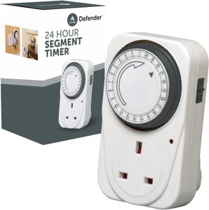 Defender 24-Hour Timer Plug – Programmable Power Socket