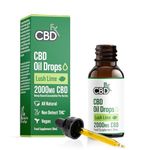 CBDfx 2000mg CBD High Strength Oil, Lush Lime Flavoured CBD Oil, Vegan, Non-GMO, Blended with MCT Oil, Improved Purity, No THC, 30ml (40 Days)