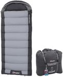 Berghaus Indulge Single Sleeping Bag with Built-in Pillow for Adults, Teens, Kids, 1 Person, 2-3 Season, Waterproof (Grey, Single)
