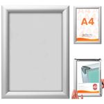 Deflecto A4 Snap Frame Silver - Aluminium Clip Frame for Certificate, Wall Display & Photo Hanger - Poster Holder with Convenient Front Opening Clips