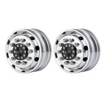 AXspeed Pack of 2 Metal Front Wheel Rims for 1/14 RC Tamiya Tractor Climbing Trailer