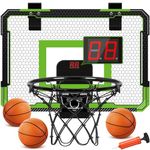 Sports Indoor Mini Basketball Hoops for Kids, Over The Door Mini Hoop with Scoreboard & 3 Balls, Basketball Game Toys Gifts for Boys, Girls and Adults