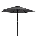 CHARLES BENTLEY Outdoor, Garden, Metal, Patio, Large Umbrella Parasol With Crank & Tilt, 38mm Pole, Grey, Waterproof, Sunshade, Free Standing, Tilt Function, Crank Winding System, Steel (235.5x270cm)