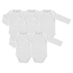 ebebek HelloBaby Baby Bodysuits 5 PCS - Bodysuit for Boys and Girls Newborn - Infant Toddlers Bodysuit Onesies - White Baby Bodysuits (White - Long Sleeve, 24 Months)