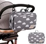 Travel Diaper Bag, Baby Stroller Organizer Multipurpose Baby Bag Waterproof Diaper Tote Bag for Boys Girls (Cloud)