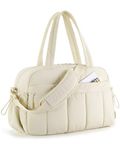 BAGSMART Gym Bag for Women, Travel Duffel Bag for Women, Weekender Bag, Beige, Gym Bag