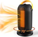 Space Heater Portable, PTC Heater Ceramic Fan Heater Quiet 600/1200W, Electric Fast Heating Thermostat, 90° Oscillating Personal Mini Heater Fan with Overheat & Tip-Over Protection for Home Office