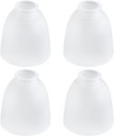 Eidonta 4 Pack White Frosted Glass Shade Replacements, Bell Shaped Glass Shade Covers for Ceiling Fan Light Fixture, 4.92" High, 4.72" Diameter, 1.65 "Fitter, High Transmittance Globe Lampshades