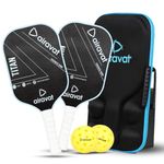 Airavat Titan Pickleballs Paddle Set of 2 Pieces Pickle Paddle, 2 Pc Pickleballs & 1 Pc Premium Bag Pickle Bag, 16mm Thickness | Pure Carbon Material (White)