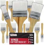 U.S. Art Supply 3 Pack of Variety Size (Set of 6 Packs of 3 = 18 Total | Brushes) Synthetic Bristle Paint, Chip and Utility Paint Brushes for Paint, Stains, Varnishes, Glues, and Gesso