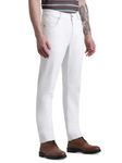 Jack & Jones Mens White Glenn Slim Fit Low Rise Jeans